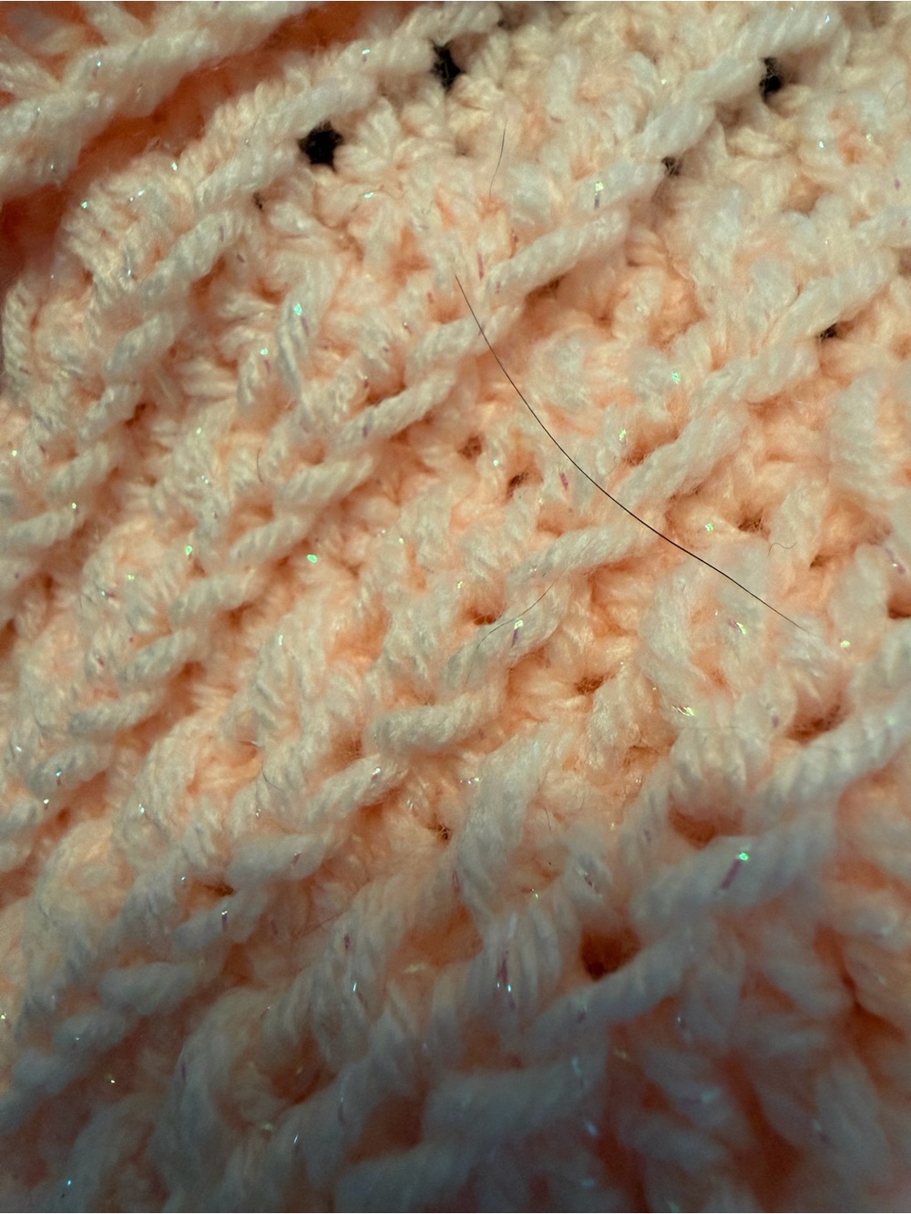 Women's Peach Crochet Cozy Cowl Neck Accessory NWOT - Picture 6 of 6